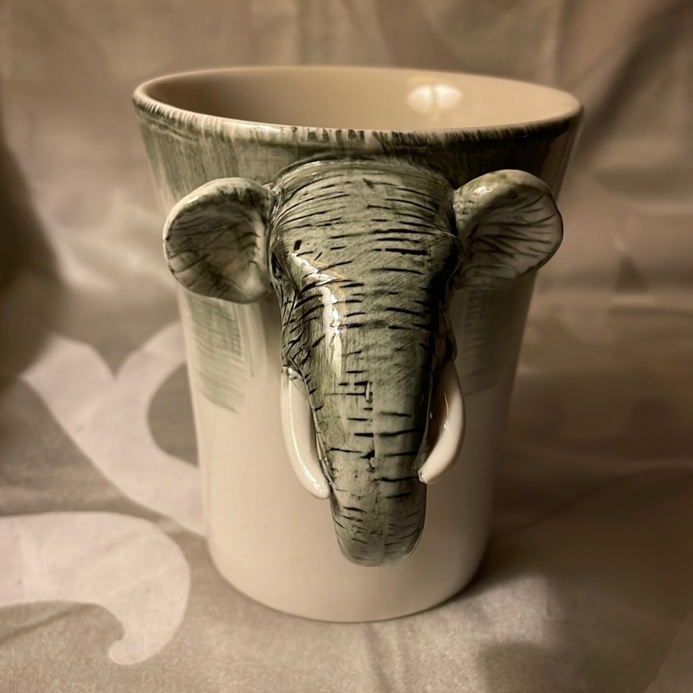 Elephant mug-hand painted for pier 1